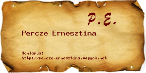 Percze Ernesztina névjegykártya